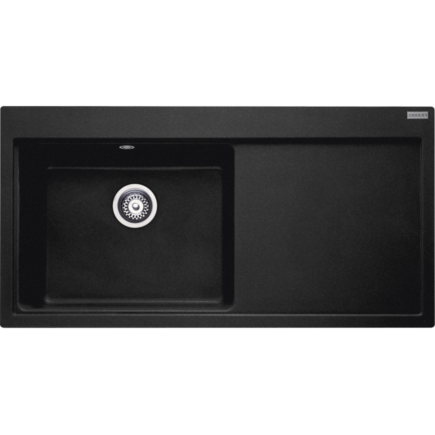 Mythos - Inbouwspoeltafel / 1000 x 515 mm / 1 bak / Onyx / Druipblad rechts